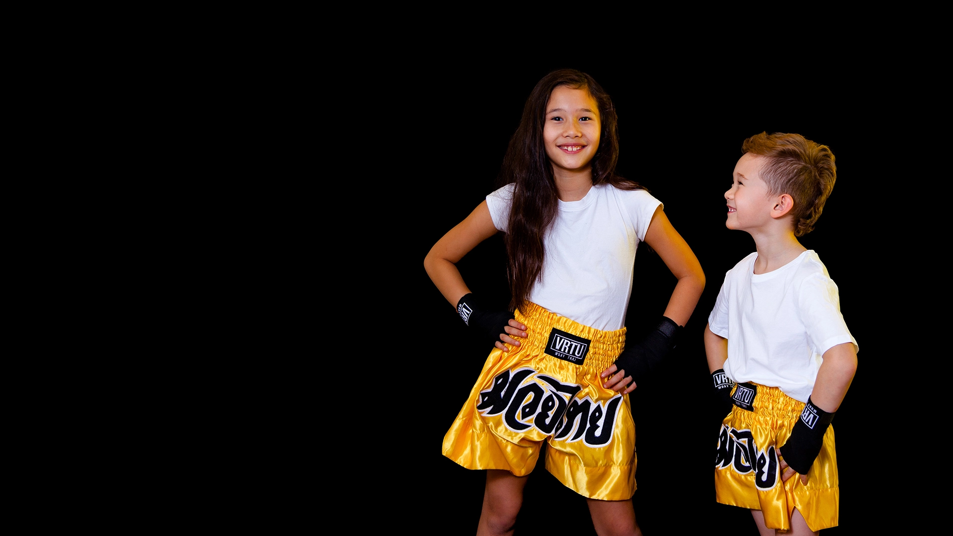Kids wearing VRTU boxers